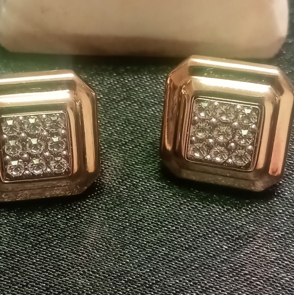 Vintage 1984 Avon pave earrings. Like new. - Picture 3 of 6